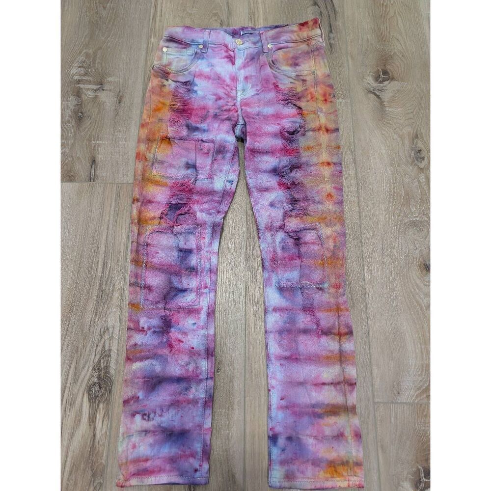 Sz 24 7 for all man kind OOAK ice dyed jeans!